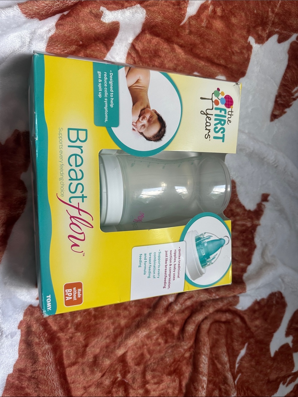 Set of 3 Clear Baby Bottles with Teal Accents